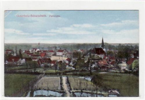 Osterholz - Scharmbeck mit Panorama ungelaufen kleiner Knick oben und unten links, Voderseite löst sich von der Rückseite, sonst gut erhalten
