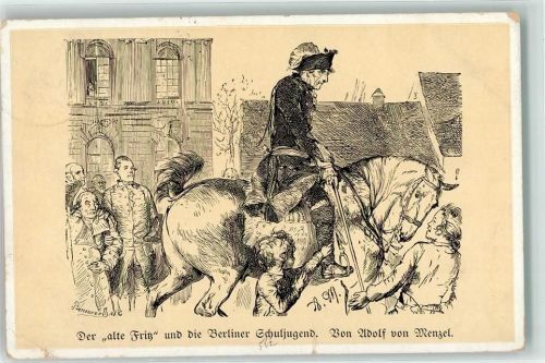 1912 Der alte Fritz und die Berliner Schuljugend von Adolf von Wenzel