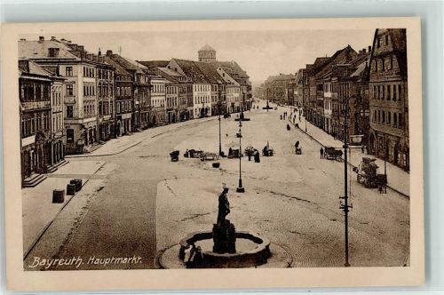 95444 W8580 Bayreuth - Hauptmarkt Marktszene Brunnen