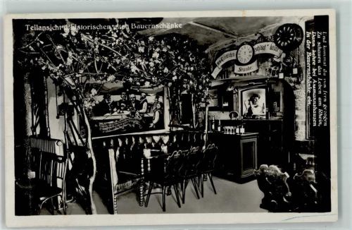 Assmannshausen Hotel historiscche alte Bauernschänke Theke Stühle Bild Uhr Gläser Gedicgt Heizung Eckbank