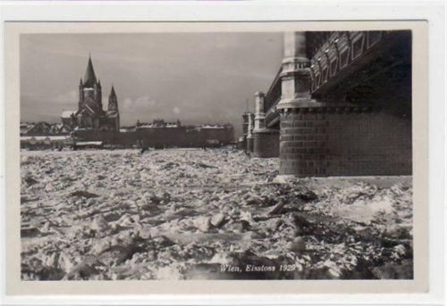 Wien mit Eisstoss 1929 a.d. Reichsbrücke ungelaufen Gute Erhaltung.