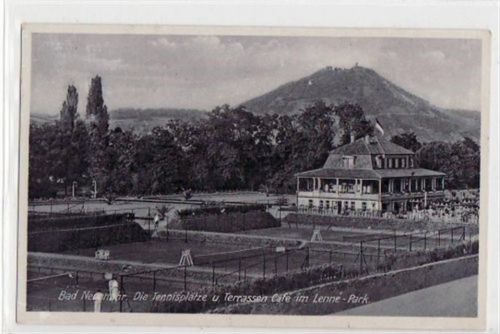 Bad Neuenahr mit Tennisplätze und Terrassen Café im Lenné - Park. ungelaufen jedoch frankiert. Gute Erhaltung.