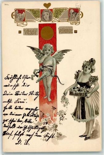 Engel Ostern 1903 Prägedruck