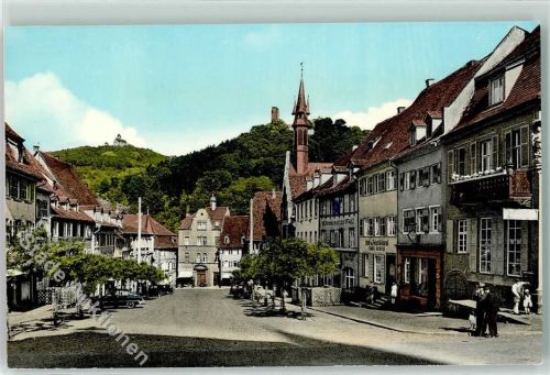 Weinheim Marktplatz Kirche Gasthaus zur Pfalz Autos