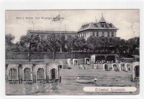 Scharbeutz Scharbeutz mit Carl Warning´s Strandhotel gelaufen, 1906. Leicht fleckig, sonst gut erhalten