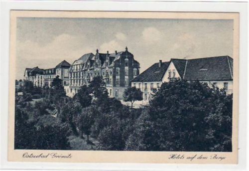Ostseebad Grömitz mit Hotels auf dem Berge gelaufen, ca. 1935. Gute Erhaltung.