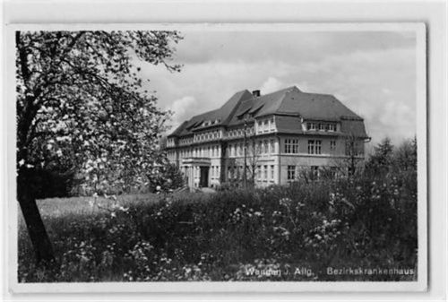 Wangen im Allgäu. ein Blick auf das Bezirkskrankenhaus gelaufen. Gute Erhaltung.