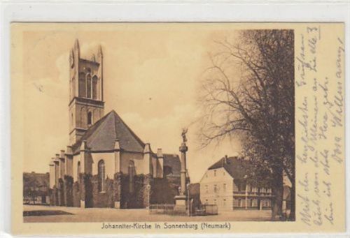 Sonnenburg / Slonsk - Kreis Oststernberg in der Neumark. Johanniter Kirche gelaufen 1930. Leichter Stempeldurchdruck, sonst gut erhalten