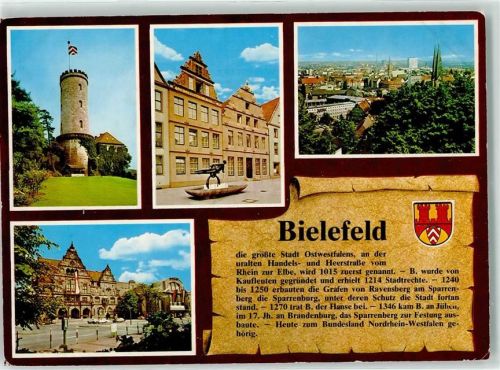 33602 W4800 Bielefeld - altes Rathaus Sparrenburg Brunnen Wappen