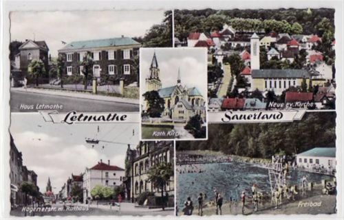 Iserlohn Letmathe im Sauerland mit 5 Abbildungen gelaufen von 1961. Gute Erhaltung.