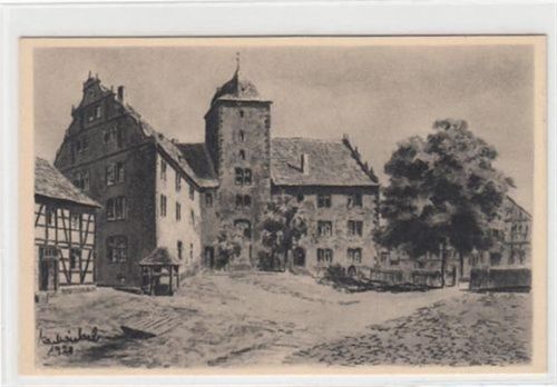 Schlitz in Hessen, Künstlerkarte. Vorderburg ungelaufen Gute Erhaltung.