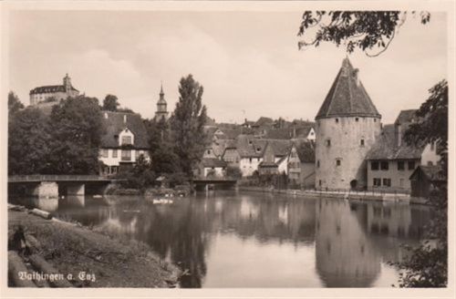 Vaihingen an der Enz. Teilansicht mit Pulverturm ungelaufen Sehr gut erhalten.