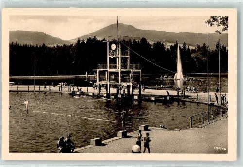 02779 O8802 Großschönau , Sachs - Waldstrandbad Sprungturm Fontäne