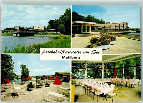 Mahlberg Autobahn-Raststätte am See Terrasse Speisesaal
