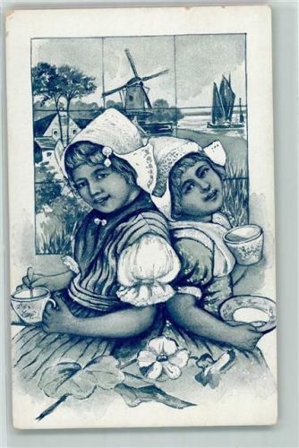 1913 Delfterblau Kinder Kakao AK