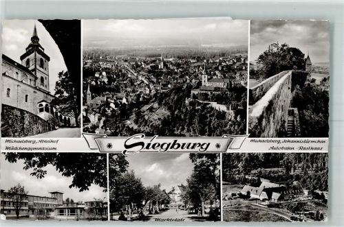 Siegburg Michaelsberg Abteihof Mädchengymnasium Johannistürmchen Marktplatz Autobahn Rasthaus