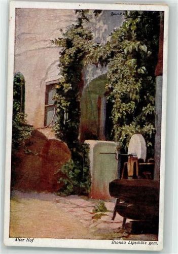 1919 Alter Hof Schleifstein sign. Lipschütz Wiener Kunst