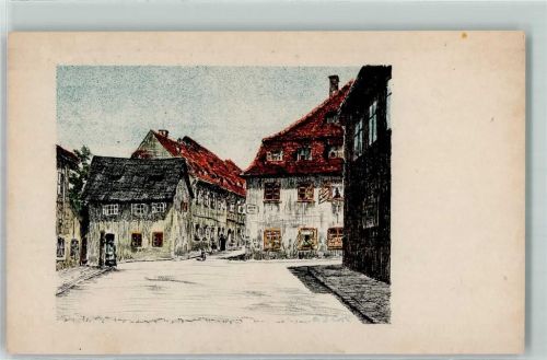 Cheb Eger Künstlerkarte Vohburggasse sign. B. Lark