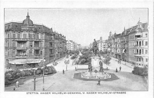 Stettin Stettin / Szczecin. ein Blick auf das Kaiser Wilhelm Denkmal ungelaufen um 1900 Gute Erhaltung.