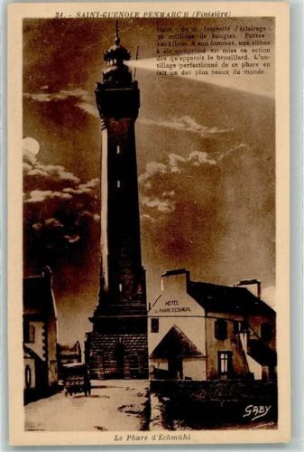 Penmarch 1942 Le Phare d`Eckmühl + Hotel AK