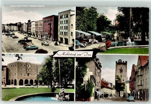 Mühldorf Parkanlage Brunnen Münchner Tor Stadtplatz Kreissparkasse