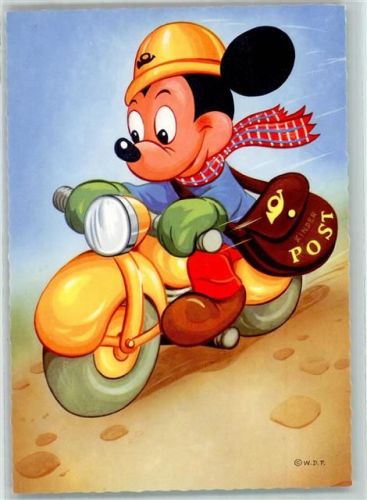 Micky Maus las Briefträger Motorrad Orania Verlag Serie I/3 AK Walt Disney