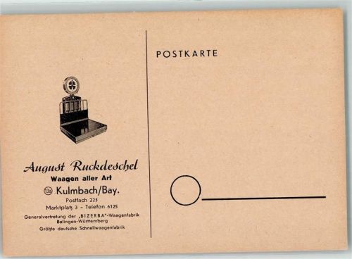 Kulmbach Waagen August Ruckdeschel AK