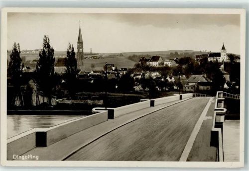 84130 W8312 Dingolfing - Isarbrücke Pfarrkiche St. Johannes