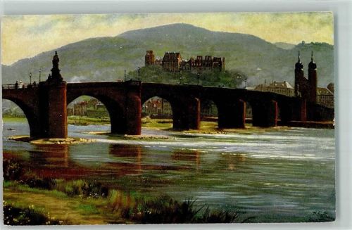 Heidelberg Die alte Neckarbrücke Verlag Edm. von König Nr. 596 AK