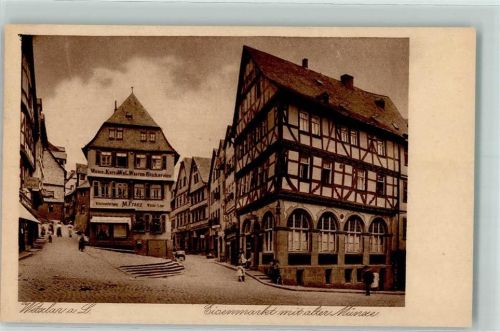 Wetzlar Eisenmarkt Fachwerkhäuser Alte Münze Strickwarengeschäft M. Franz Kaffee