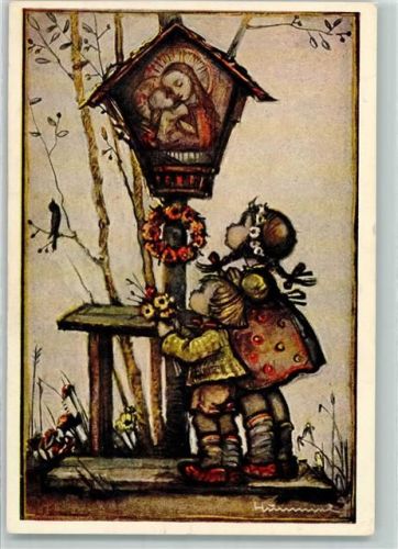 Kinder Wegkreuz Bildstöckle Verlag Emil Fink 214 AK