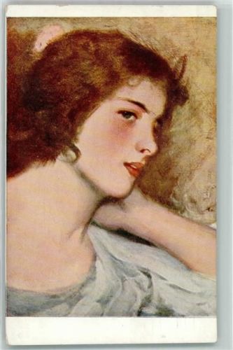 1911 Serie XIV-6 sign. Wright Veilchen Frauenbildnis AK