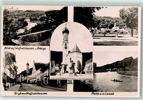 Wolfratshausen Kirche St.Andreas Oldtimer Loisach Kanu