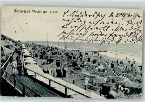 Westerland 1911 Strand Strandpromenade Strandburgen