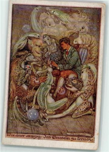 Wie einer Auszog, das Gruseln zu lernen sign. M. Grengg - Fabelesen Kartenspiel Schulverein Nr. 1260