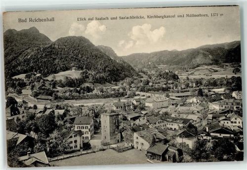 83435 W8230 Bad Reichenhall 1916 - Saalach Saalachbrücke Kirchbergkanzel Müllnerhorn