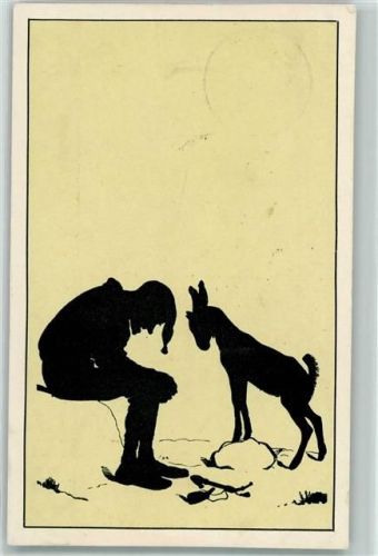 1919 Das Neckspiel Esel Ziege Kunstwart Postkarte Nr. 64 AK