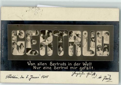 1905 Verlag Carl Odemar Jugendstil - Gertrud AK