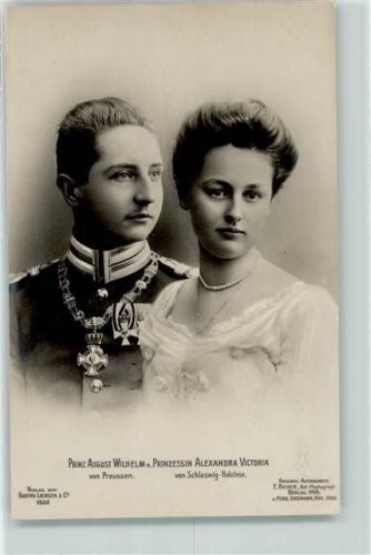 Prinz August Wilhelm und Prinzessin Alexandra Victoria von Schleswig Holstein Adel Preußen