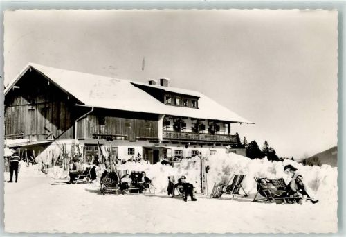 83707 W8182 Bad Wiessee - Winter Gasthaus Berggasthaus Sonnenbichl Skifahrer