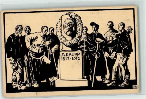 Festpostkarte Hundertjahrfeier der Firma Krupp 1912 Bergleute