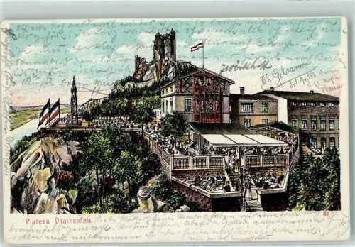 Drachenfels 1904 Gasthaus Drachenfels Terrasse