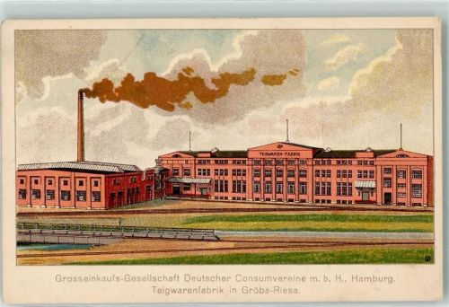 01587 O8401 Gröba Lithographie Grosseinkaufs Gesellschaft Deutscher Consumvereine Teigwaren Fabrik