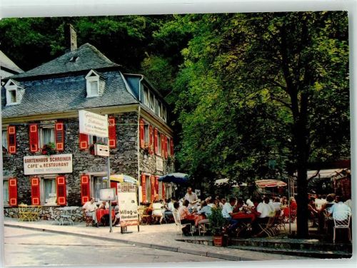 Kamp-Bornhofen Gasthaus Schreiner Gartenterrasse Haltestelle
