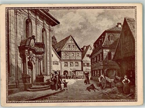 95326 W8650 Kulmbach - Spitalkirche Kgl. Post Hund Kutsche sign. Michel Weiß
