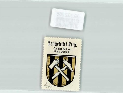 Lengefeld Vignette Wappen Freistaat Sachsen Kreis Chemnitz