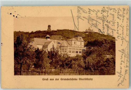 01445 O8122 Oberlössnitz 1913 - Gasthaus Grundschänke Bismarckturm Spitzhaus