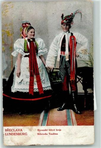 Breclav 1916 Mährische Trachten Mann Frau