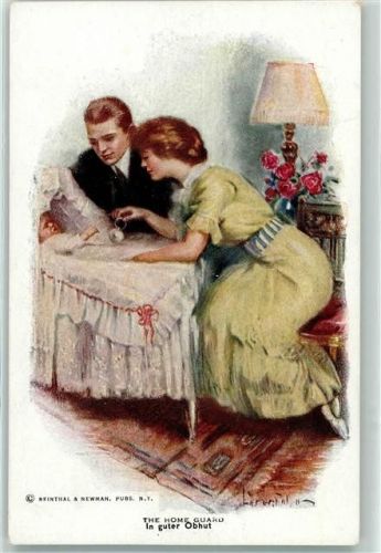 Reinthal & Newman Nr. 818 The Home Guard Familienidyll Baby AK