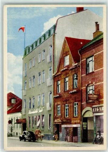 Vejle Missionshotellet Caleb Auto Fahrrad Zigarre Tabak Geschäft Ch. Obel Auto Fahne Rot Weiß